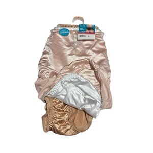 Vanity Fair Radiant Collection Satin Brief 3-Pack in Pink, White & Nude